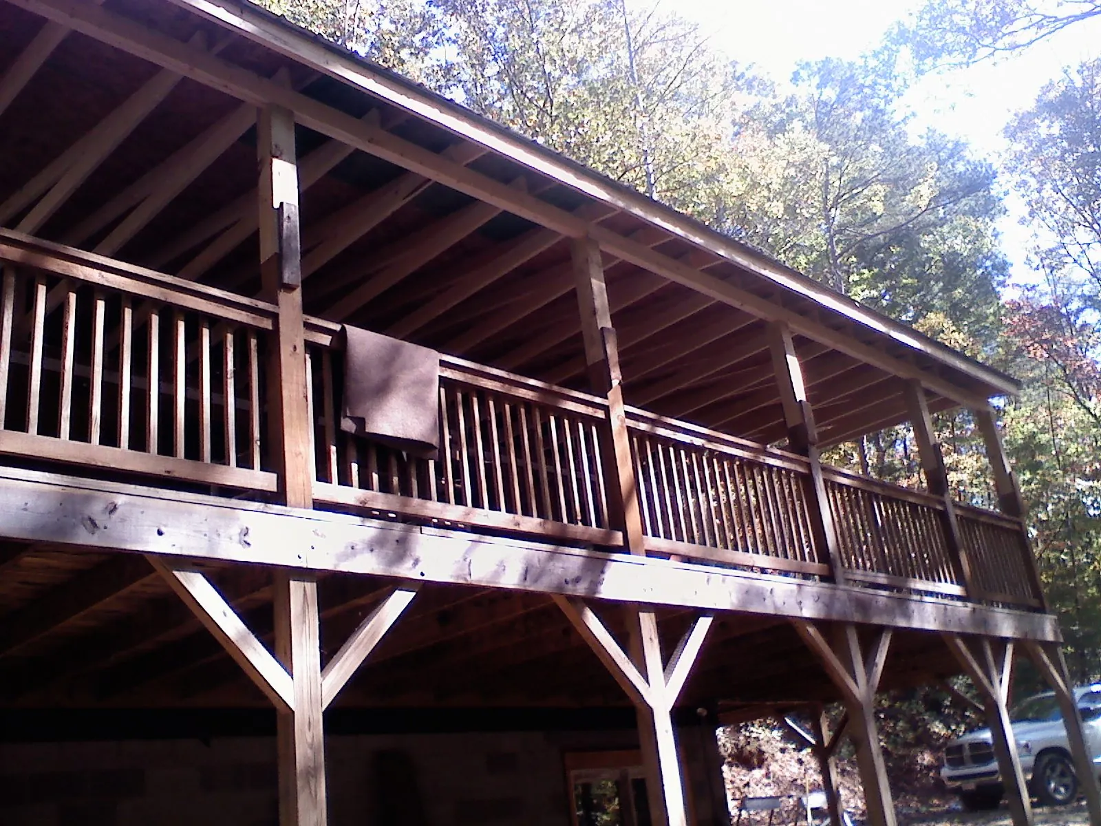 Timber framing under a new elevated porch and deck — Roof Leak Repair in Swaledale by Roofing Brothers